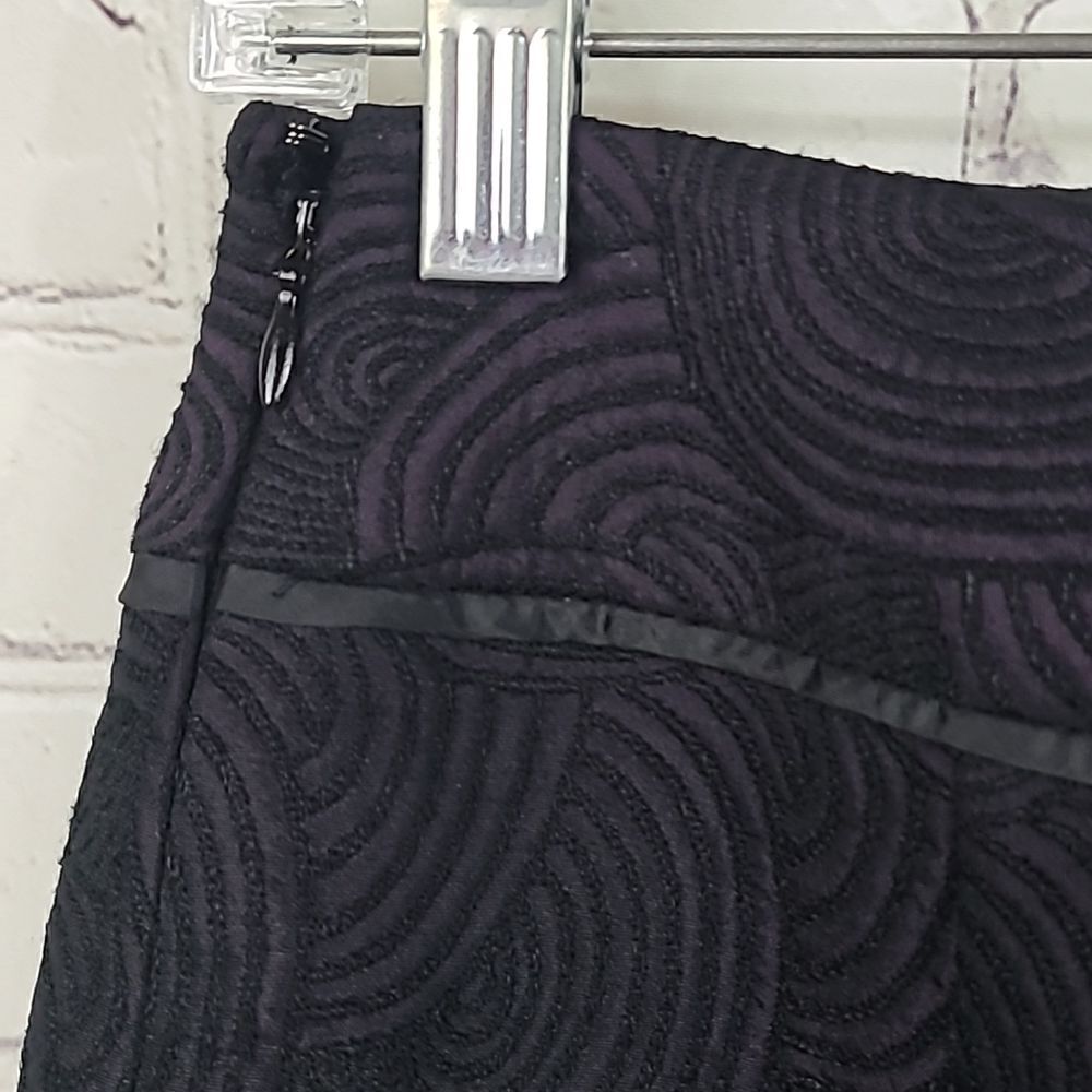 Ann Taylor Deep Purple Wool Blend Embroidered Circles Tailored Pencil Skirt -0 - Picture 7 of 10